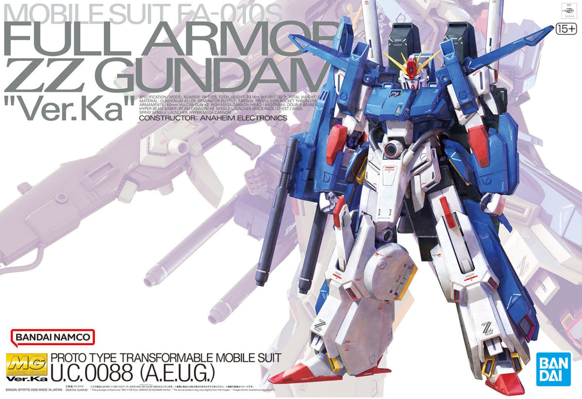 Bandai - MG 1/100 全裝甲型ZZ高達Ver. Ka Y11400 (4573102720269)【現貨】