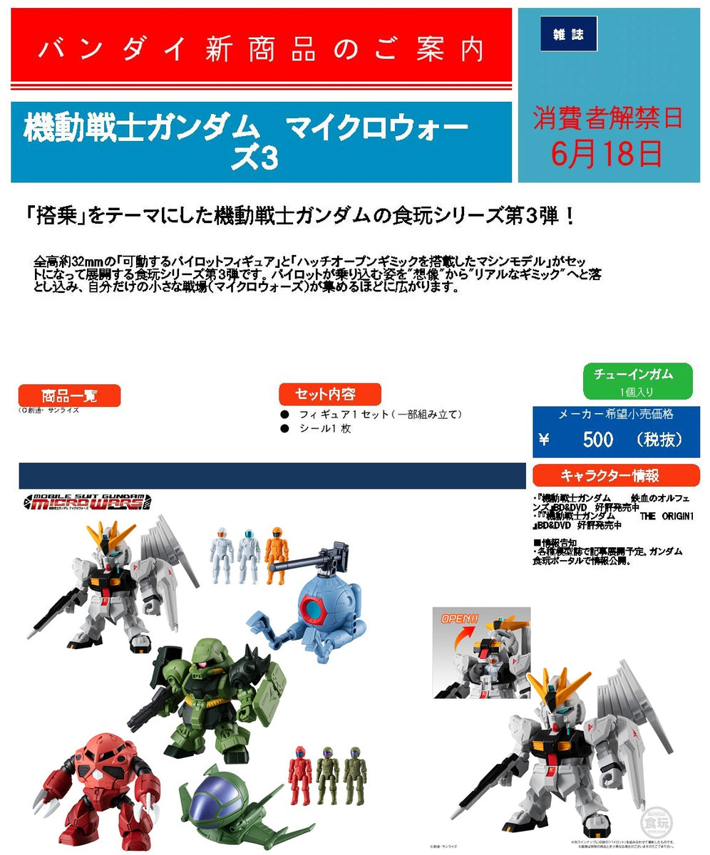 【已截訂】Bandai Mobile Suit Gundam Micro Wars 3 [套裝]