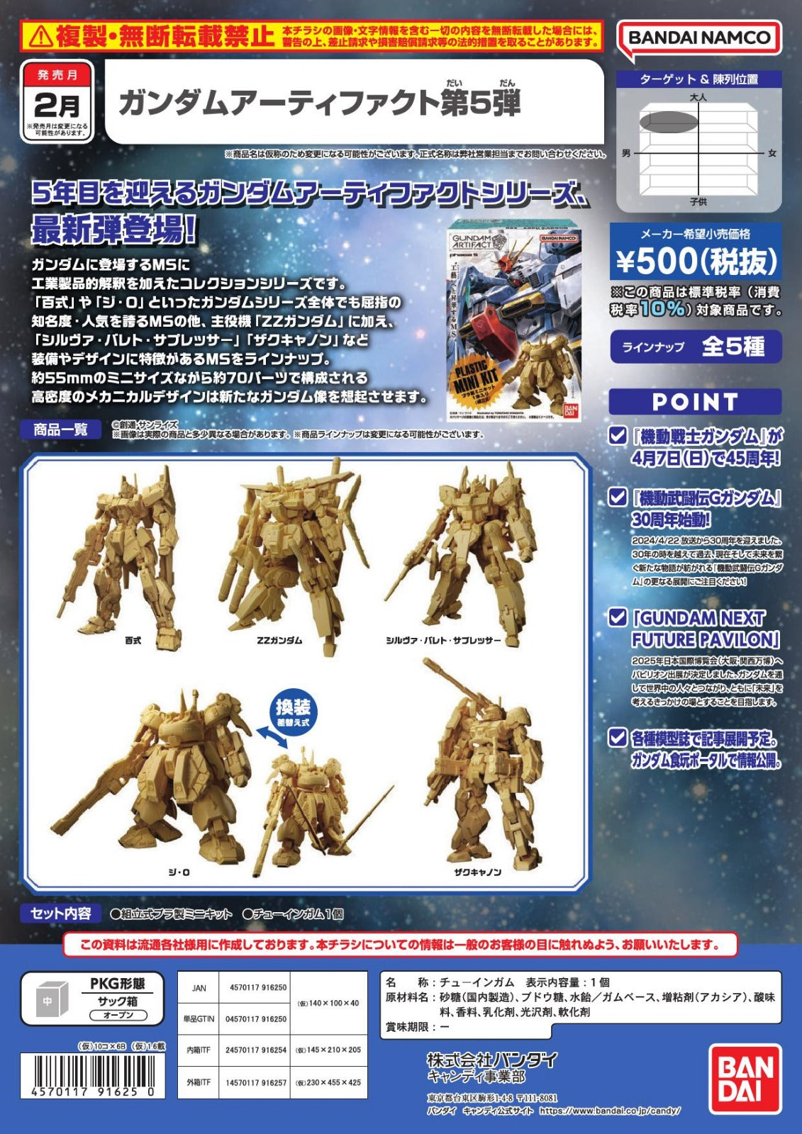 預訂日期至02-Oct-24】Bandai - Gundam Artifact 5th Edition (BOX OF