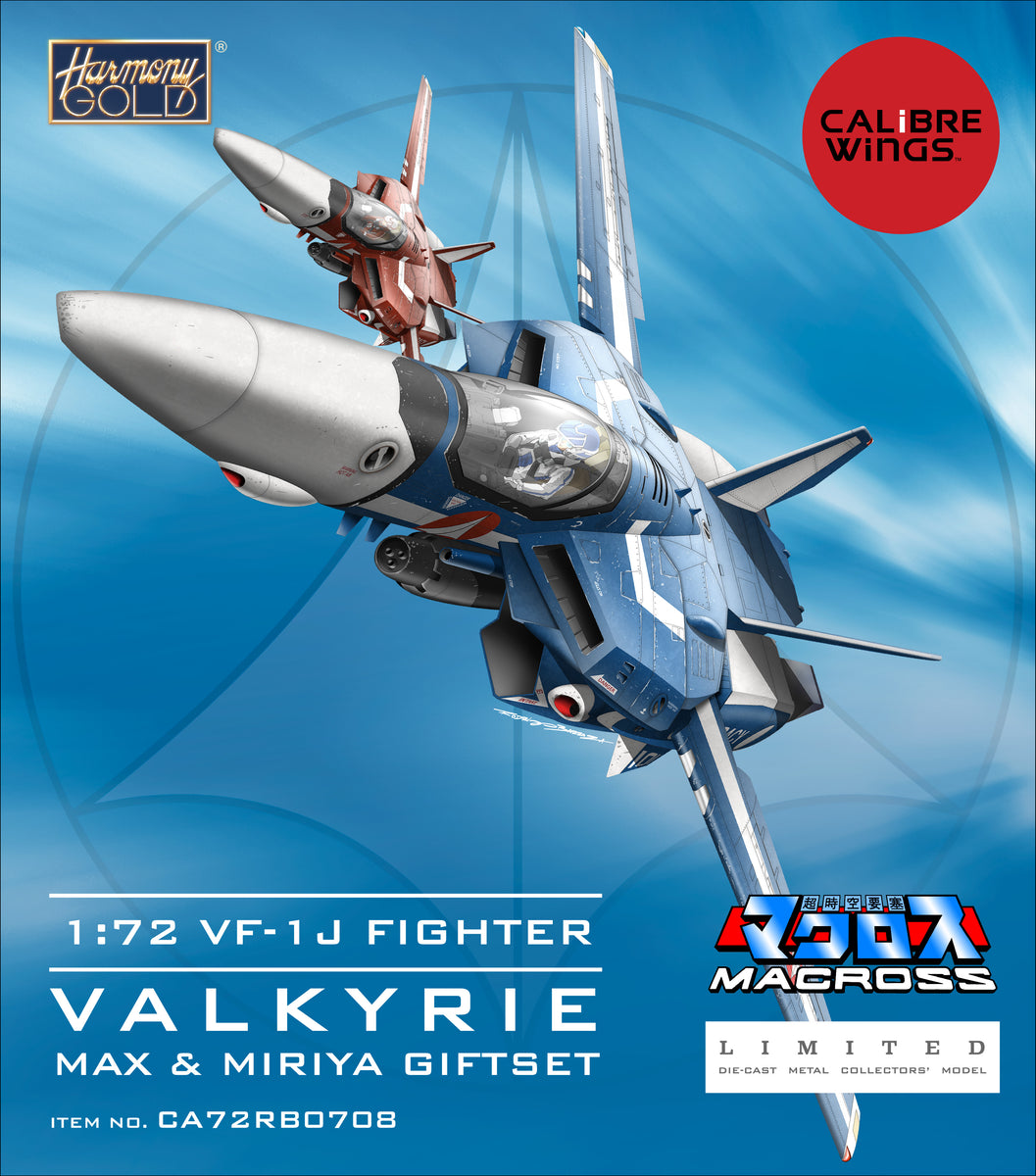 Modellino VF-1J Valkyrie Robotech, 1:72, Diecast, Max Stirling E Miriya Parina, Nuovo