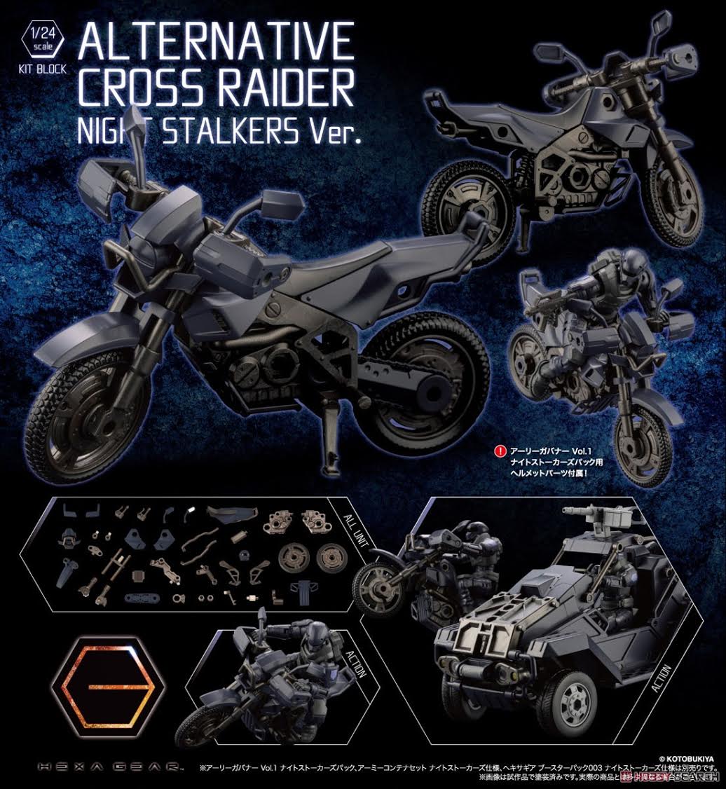 Kotobukiya Hexa Gear 1/24 Alternative Cross Raider Night Stalkers Model Kit – Black Customizable Plastic Mecha Model - View #3