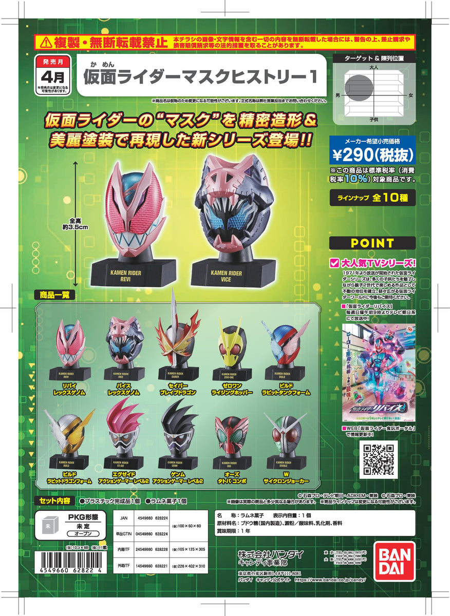 【預訂日期至26-Nov-21】Bandai Kamen Rider Mask history 1 [BOX OF 10]
