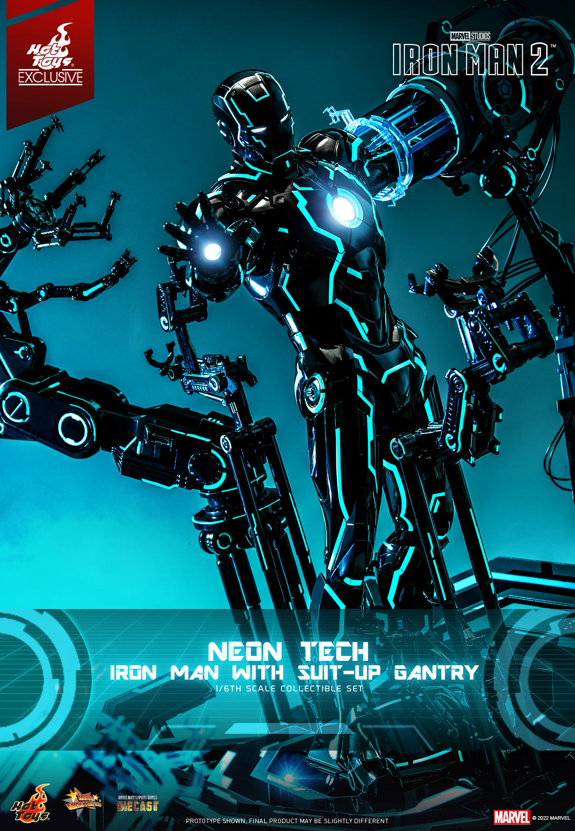 HotToys - IronMan 2 - 1/6 Neon Tech IronMan with Suit – Up Gantry